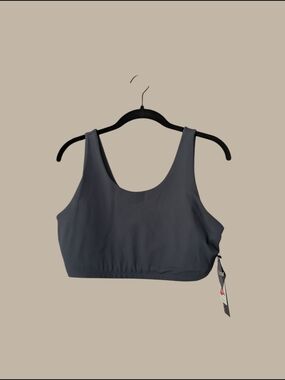 Charcoal Sports Bra with Scoop Neck